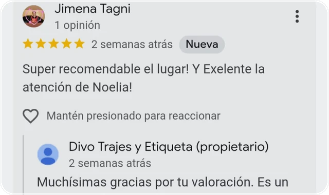 Reseña real con respuesta